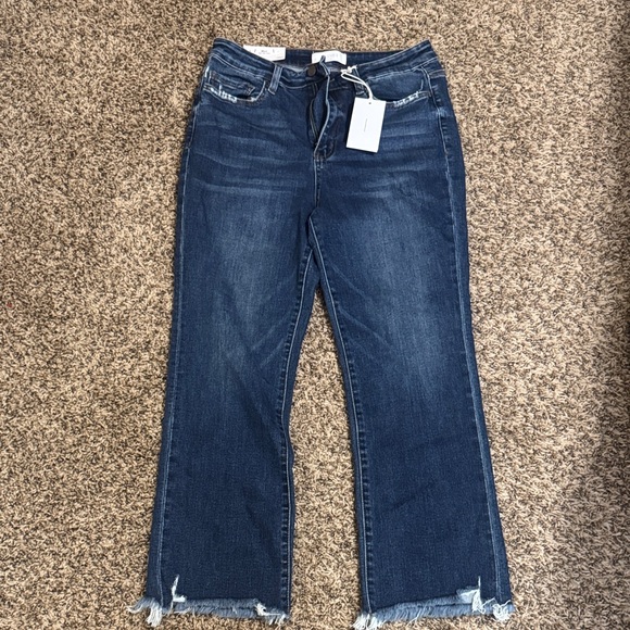 Vervet Denim - Stylish Dark Blue Flare Jeans